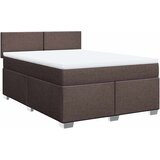  Krevet s oprugama i madracem tamnosmeđi 140 x 190 cm od tkanine | shoptok.hr
