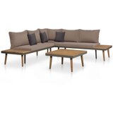 The Living Store Vrtna sedežna garnitura z blazinami 4-delna trdna akacija rjava - Sedežna Garnitura, (21473641) | Shoptok.si