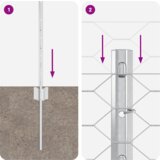 vidaXL Stojala za ograjo 5 kosov U-Channel 80 cm Galvanizirano jeklo, Šesterokotna ograja 0,8x10 m Galvanizirano jeklo | Shoptok.si
