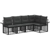  Set vanjskih sofa s jastukom 5 pcs Crna i tamno siva Poliester | shoptok.hr