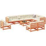  11-dijelni set vrtnih sofa voštano smeđi od masivne borovine | shoptok.hr
