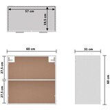 vidaXL Viseći ormarić bijeli 60 x 31 x 60 cm od iverice | shoptok.hr