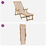  Sklopiva ležaljka za sunčanje 2 pcs 3 Pozicija Bež - Bež 2 | shoptok.hr