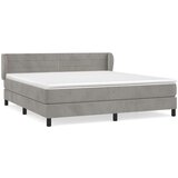  Box spring postelja z vzmetnico svetlo siva 180x200 cm žamet, (20884098) | Shoptok.si