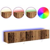 TV stenske omare z LED lučmi 2 kosi stari les 80x35x31 cm | Shoptok.si