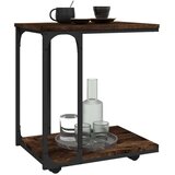 vidaXL Bočni stolić s kotačima boja hrasta 50 x 35 x 55 5 cm drveni | shoptok.hr