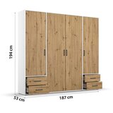 Rauch Möbel OMARA S KLASIČNIMI VRATI, bela, hrast artisan | Shoptok.si