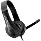 Canyon HSC-1 basic PC headset with microphone, combined 3.5mm plug, leather pads, Flat cable length 2.0m, 160*60*160mm, 0.13kg, Black - CNS-CHSC1B Cene