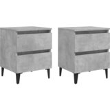Furnova Nočna omarica 2 kosa betonsko siva 40x35x50 cm iverna plošča, (21927267) | Shoptok.si