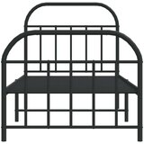 Metalni okvir kreveta uzglavlje i podnožje crni 90 x 200 cm | shoptok.hr
