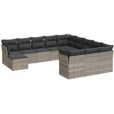 Maison Chic Seti vrtnega pohištva - Vrtna garnitura - Vrtni pohištvo set 12-delna z blazinami siva poli ratan, (21810222) | Shoptok.si