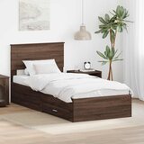  Krevetna konstrukcija Smeđi hrast i srebrna 75 x 190 cm | shoptok.hr
