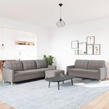  3-dijelni set sofa s tabureom smeđesivi od tkanine | Eponuda.ba