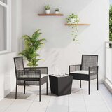 Bistro set za vrt 3 kom. Crna poliratan Cijene