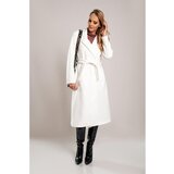 Fenzy Eleganten Dolg Plašč Z Gumbi, Bel | Shoptok.si
