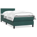 Box spring postelja z vzmetnico temno zelena 80x220 cm žamet, (21791305) | Shoptok.si