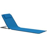  Zložljive podloge za na plažo 2 kosa jeklo in blago modre, (20660793) | Shoptok.si