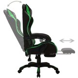  Racing stol z RGB LED lučkami zeleno in črno umetno usnje, (20669389) | Shoptok.si