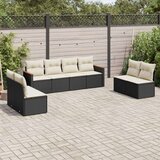  8-dijelni set vrtnih sofa od poliratana s jastucima crni | shoptok.hr