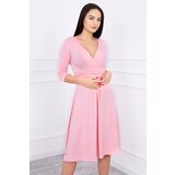 Kesi Dress with underbust neckline, 3/4 sleeves powder Cijene