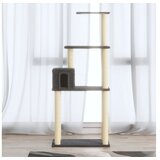 vidaXL Mačje drevo s praskalniki iz sisala temno sivo 147 cm | Shoptok.si