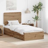  Okvir za krevet s uzglavljem Umjetnički hrast 90 x 190 cm | shoptok.hr