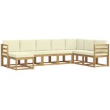  Set vanjskih sofa s jastukom 8 pcs Bijela i krem | shoptok.hr