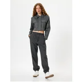 Koton Jogger Pants with Waist Tie Pocket Detail and Flecked