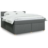 vidaXL Box spring postelja z vzmetnico temno siva 180x200 cm blago | Shoptok.si