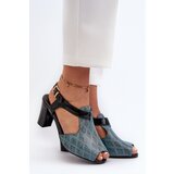 Boto Women's Turquoise Faux Leather High Heel Sandals Queenmarie | shoptok.hr