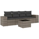 Maison Chic Seti vrtnega pohištva - Vrtna garnitura - Vrtni pohištvo set 5-delna z blazinami siv poli ratan, (21814176) | Shoptok.si