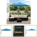  The Living Store Stenski senčnik z LED diodami morsko moder 290 cm - Senčnik, (21743686) | Shoptok.si