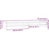  Stalak za monitor sivi 100x27x15 cm od masivne borovine | shoptok.hr
