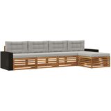  Set vanjskih sofa 5 pcs Prirodna i svjetlosiva Poliester | shoptok.hr