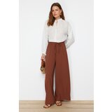 Trendyol brown loose leg woven pants cene