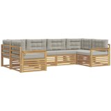 vidaXL Zunanja garnitura za sedenje 6 pcs Bela in svetlo siva, (5000281717) | Shoptok.si
