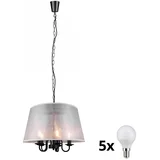 led luster na lancu cima 5xE14/40W/230V siva