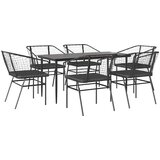 vidaXL 7-dijelni vrtni blagovaonski set s jastucima crno | shoptok.hr