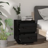  Noćni ormarići 2 kom crni 40 x 35 x 50 cm od masivne borovine | Eponuda.com