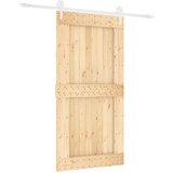  Klizna vrata Prirodna i bijela 100 x 210 cm Čvrsta borovina | shoptok.hr