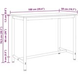  Stol Siva Sonoma 100 x 50 x 76 5 cm Inženjerska drva i čelik | shoptok.hr