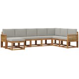 vidaXL Zunanja garnitura za sedenje 8 pcs Naravna in svetlo siva, (5000281450) | Shoptok.si