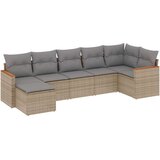  7-dijelni set vrtnih sofa s jastucima bež od poliratana | shoptok.hr