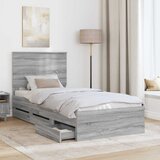  Krevetna konstrukcija Siva Sonoma 90 x 200 cm Inženjersko Drvo | shoptok.hr