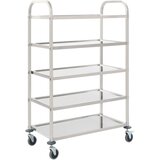 vidaXL Kuhinjska kolica s 5 razina od nehrđajućeg čelika 107x55x147 cm | shoptok.hr
