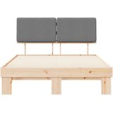  Posteljni okvir z oblazinjenim vzglavjem Svetlo siva, (5000101416) | Shoptok.si