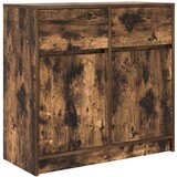 vidaXL Komoda s predalom dimljeni hrast 80x34x76 cm inženirski les, (21830255) | Shoptok.si