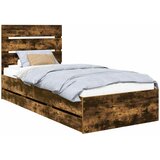  Krevetna konstrukcija s ladicama Dimljeni hrast 75 x 190 cm | shoptok.hr