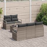  Sjedeća garnitura za vrt 6 kom. 5-Broj sjedala Siva poliratan | shoptok.hr