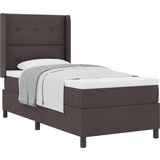 vidaXL Postelja s podlago in vzmetnico Temno rjava 80x200 cm Blago, (22050199) | Shoptok.si
